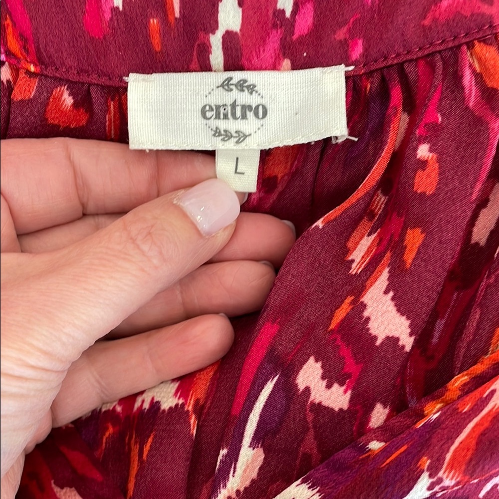 Women's Red Patterned Top - Picture 8 of 8
